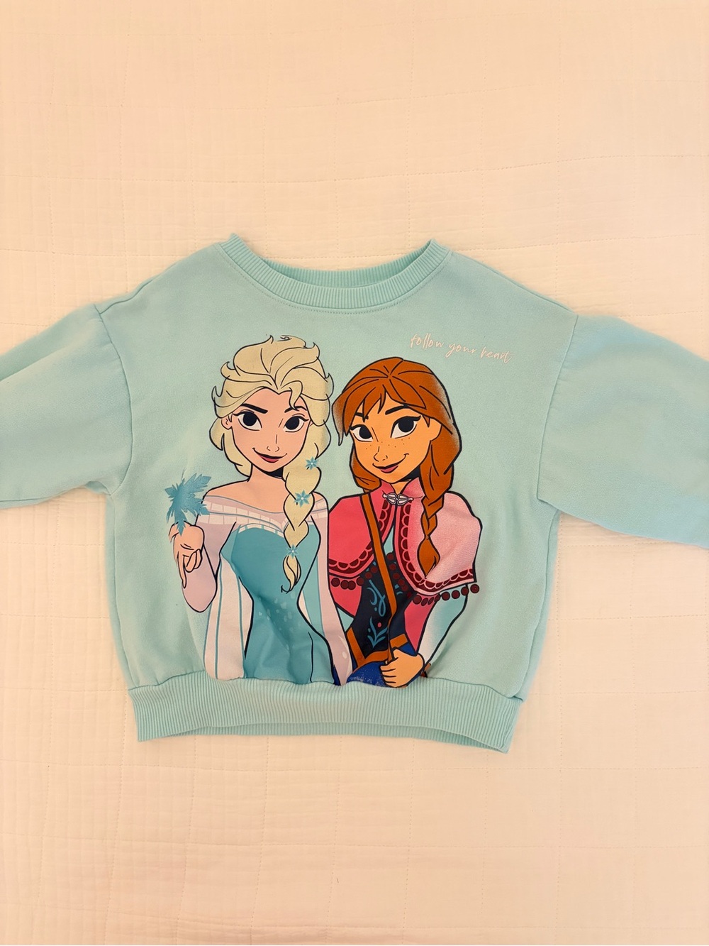 Disney Light Blue Frozen Elsa and Anna Pullover Sweatshirt
